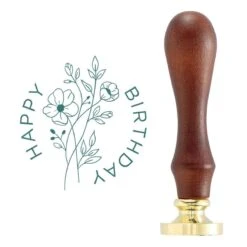 Wildflower Happy Birthday Wax Seal Stamp From The Sealed By Spellbinders Collection