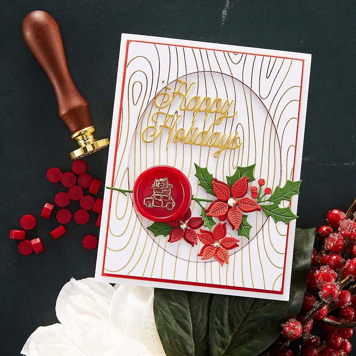 Sealed Holly Sprigs Etched Dies From Sealed For The Holidays Collection 5 Sealed Holly Sprigs Etched Dies From Sealed For The Holidays Collection - Image 5