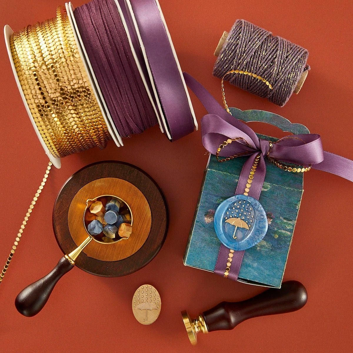 Falling Raindrops Wax Seal Stamp From The Falling Leaves Collection 2 Falling Raindrops Wax Seal Stamp From The Falling Leaves Collection - Image 2