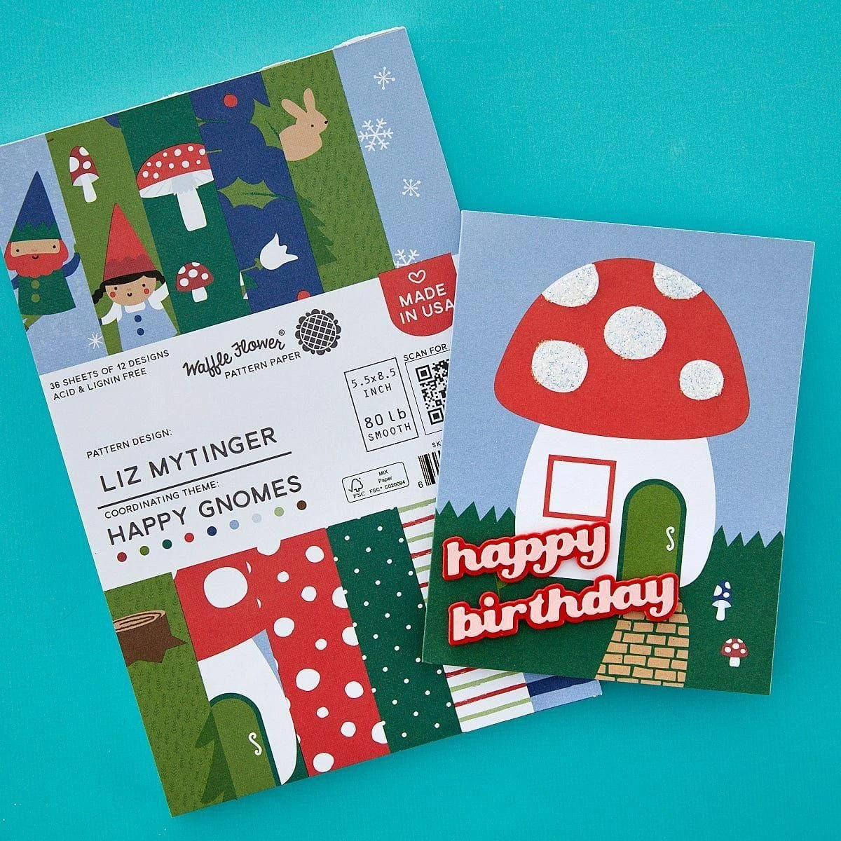 Waffle Flower Happy Gnomes Paper Pad 5.5" X 8.5" - 36pk 2 Waffle Flower Happy Gnomes Paper Pad 5.5" X 8.5" - 36pk - Image 2