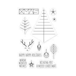 Hero Arts Graphic Lines Holiday Clear Stamp Set