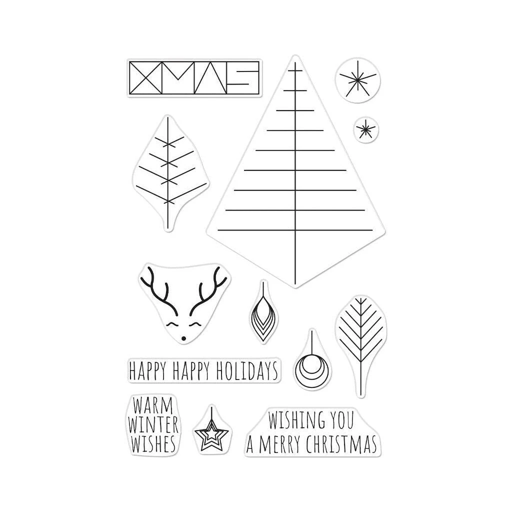 Hero Arts Graphic Lines Holiday Clear Stamp Set 1 Hero Arts Graphic Lines Holiday Clear Stamp Set