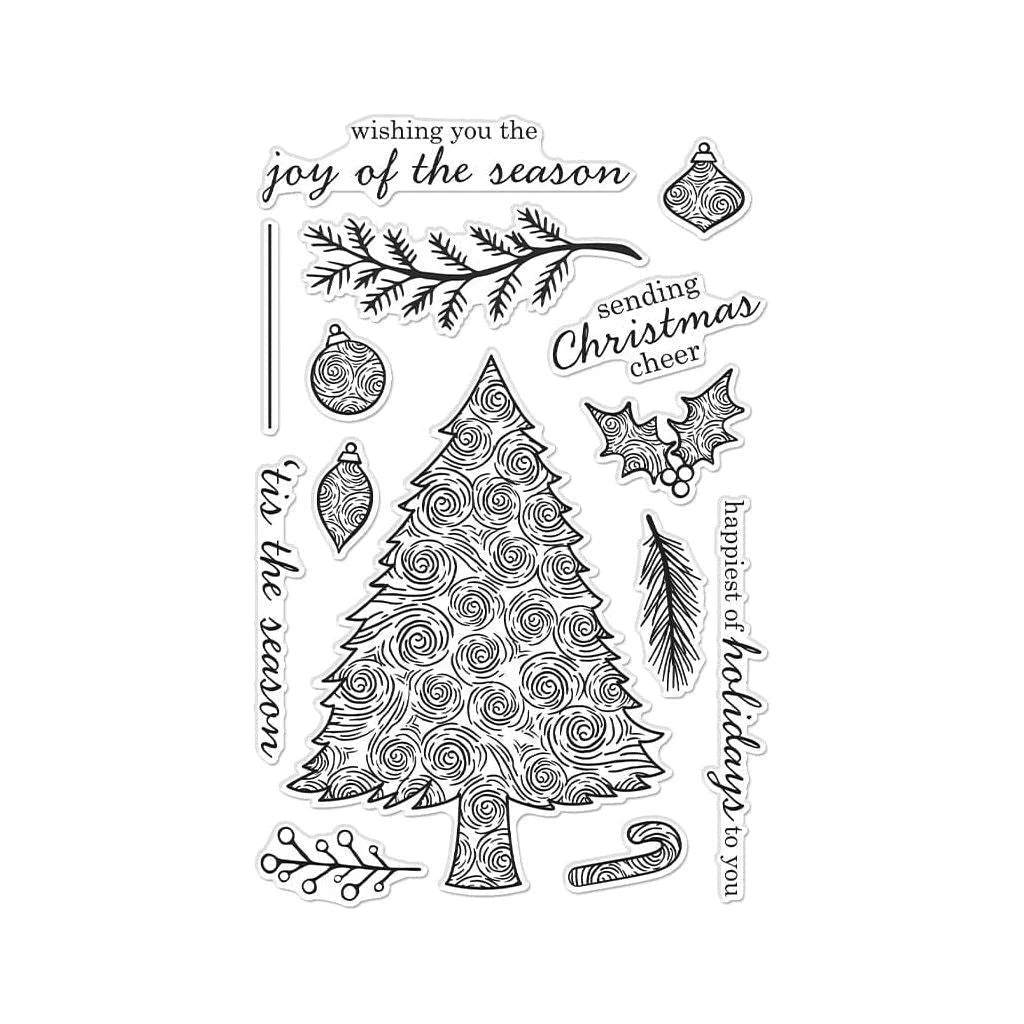 Hero Arts Swirly Christmas Tree Clear Stamp Set 1 Hero Arts Swirly Christmas Tree Clear Stamp Set