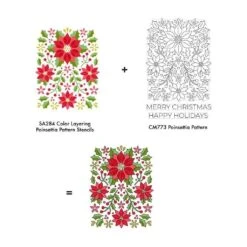 Hero Arts Poinsettia Pattern Clear Stamp Set -Woodland Scenics Shop cm773 poinsettia pattern 511501