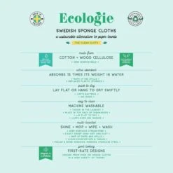 Ecologie By Danica - Alpine Adventure Swedish Sponge Cloth -Woodland Scenics Shop ecologie infographic for Sponge cloths product info