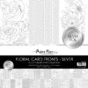 Paper Rose - Floral Card Fronts Silver Foil 12x12 Paper Collection