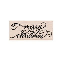 Hero Arts Merry Christmas Calligraphy Wood Stamp