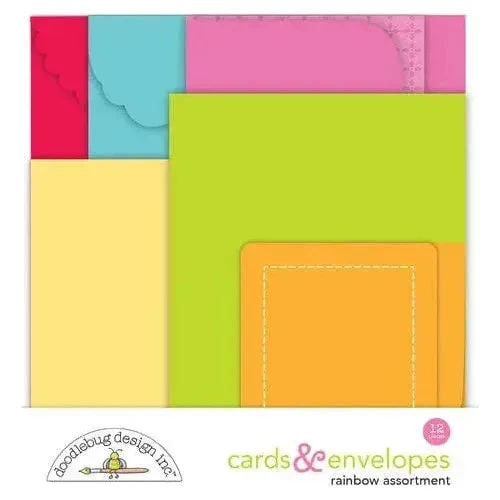 Doodlebug Rainbow Assortment Cards & Envelopes 1 Doodlebug Rainbow Assortment Cards & Envelopes