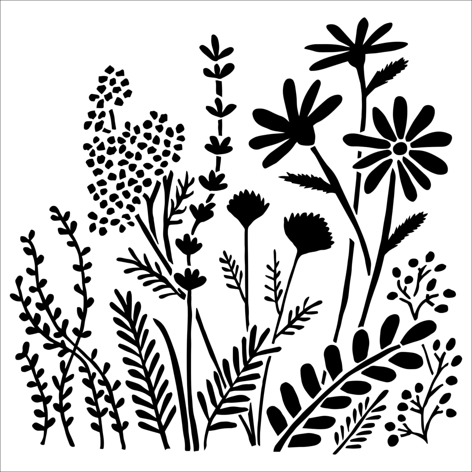 The Crafters Workshop - Summer Meadow Stencil 6 X 6" 3 The Crafters Workshop - Summer Meadow Stencil 6 X 6" - Image 3