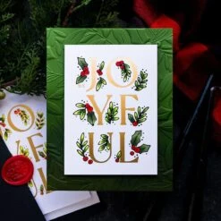 Holly & Foliage 3D Embossing Folder From The De-Light-Ful Christmas Collection By Yana Smakula -Woodland Scenics Shop yana smakula 2023 Spellbinders Yana s De Light Ful Christmas Card GLP 390 Joyful Glimmer 2sq