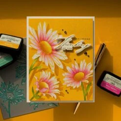 Crafty Hugs Sentiments Press Plate & Die Set From The Yana's Daisies Collection By Yana Smakula -Woodland Scenics Shop yana smakula 2025 Spellbinders BP 299 Daisy Trio Press Plate BP 298 Card Crafty Hugs Sentiments Card 4sq 1